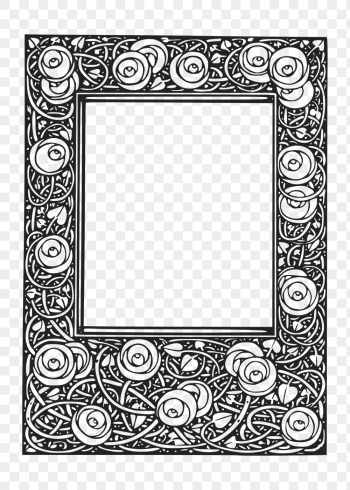 Vintage rose png frame, black | Free PNG - rawpixel