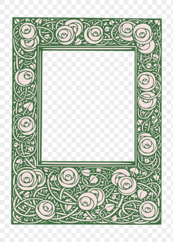 Vintage rose png frame, green | Free PNG - rawpixel