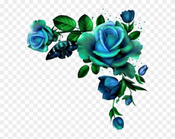 Vintage Roses - Blue Rose Border Png Vintage Roses - Blue Rose Border Png