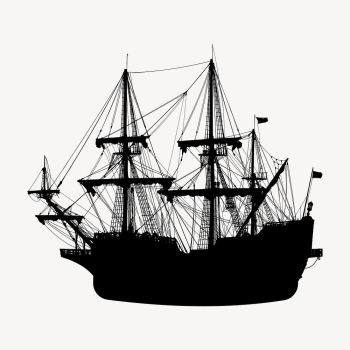 Vintage sailing ship silhouette clipart, | Free Vector - rawpixel Vintage sailing ship silhouette clipart, | Free Vector - rawpixel