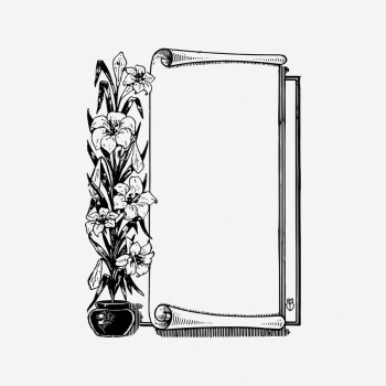 Vintage scroll drawing, frame illustration | Free PSD Illustration - rawpixel
