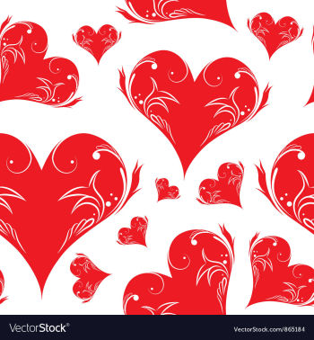 Vintage seamless pattern with hearts vector image Vintage seamless pattern with hearts vector image