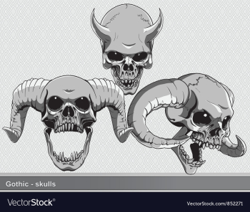 Vintage skulls set vector image Vintage skulls set vector image