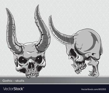 Vintage skulls set vector image Vintage skulls set vector image