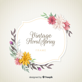 Vintage spring floral frame