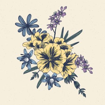 Vintage style floral bouquet Free Vector Vintage style floral bouquet Free Vector