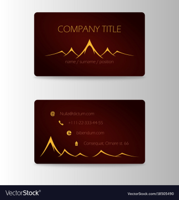 Vintage summer camping business card mountain vector image Vintage summer camping business card mountain vector image