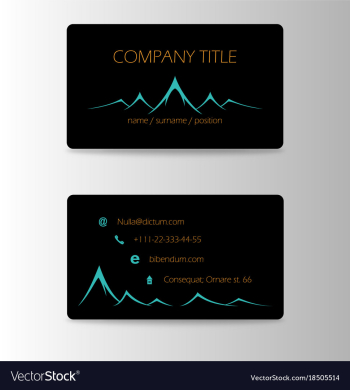 Vintage summer camping business card mountain vector image Vintage summer camping business card mountain vector image