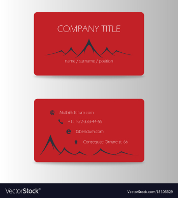 Vintage summer camping business card mountain vector image Vintage summer camping business card mountain vector image