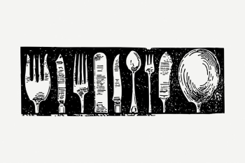 Vintage table silverware, object illustration | Free PSD Illustration - rawpixel