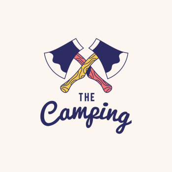 Vintage the camping logo text design vector Vintage the camping logo text design vector