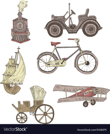 Vintage transportation vector image Vintage transportation vector image