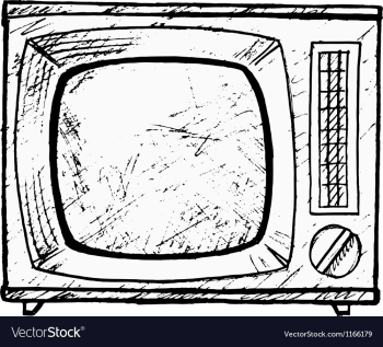 Vintage TV set vector image Vintage TV set vector image