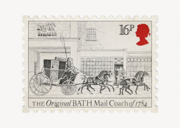 Vintage UK stamp with Bath | Free PSD - rawpixel