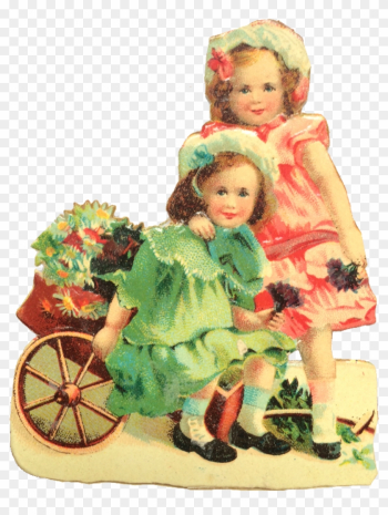 Vintage Valentine Girls And Flowers - Vintage Valentines Girls Vintage Valentine Girls And Flowers - Vintage Valentines Girls