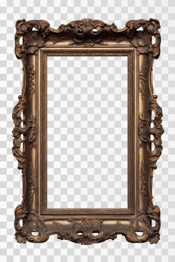 vintage vertical picture frame, png transparent background