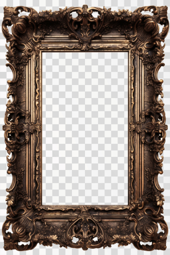 vintage vertical picture frame, png transparent background