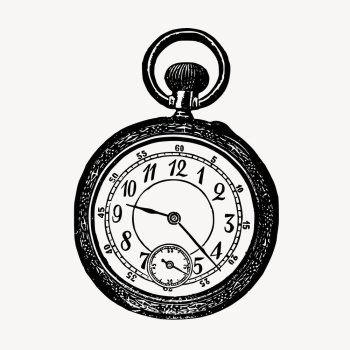 Vintage Victorian pocket watch illustration | Free Vector Illustration - rawpixel