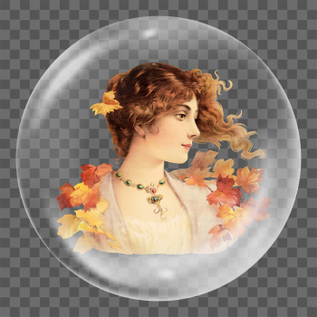 Vintage woman png sticker bubble | Free PNG - rawpixel