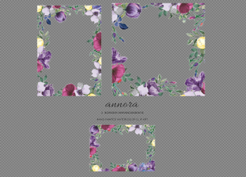 Violet Floral Border PNG Download Image