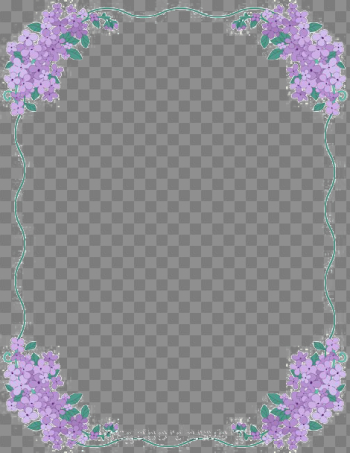 Violet Floral Border PNG High-Quality Image