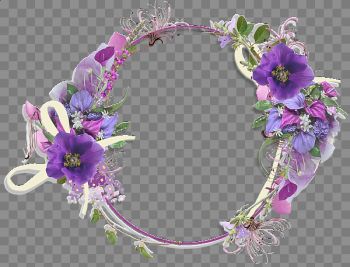 Violet Floral Border PNG Photo