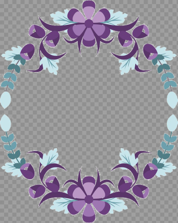 Violet Floral Border PNG Pic