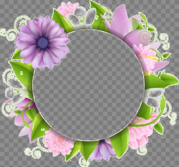 Violet Floral Border Transparent Images