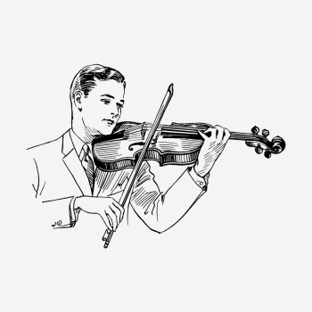Violinist drawing, vintage music illustration | Free PSD - rawpixel