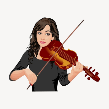 Violinist sticker, woman illustration vector. | Free Vector - rawpixel