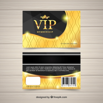 Vip card with golden design Vip card with golden design