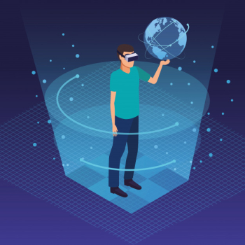Virtual reality and friends cartoons Free Vector Virtual reality and friends cartoons Free Vector