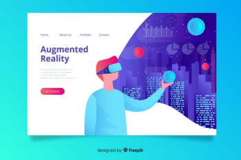 Virtual reality landin page template Free Vector Virtual reality landin page template Free Vector