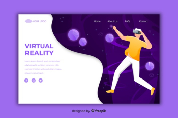 Virtual reality landing page template Free Vector Virtual reality landing page template Free Vector