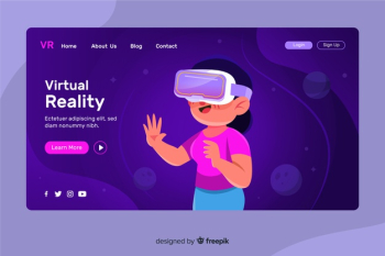 Virtual reality landing page template Free Vector Virtual reality landing page template Free Vector