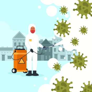 Virus desinfection illustration design Free Vector Virus desinfection illustration design Free Vector