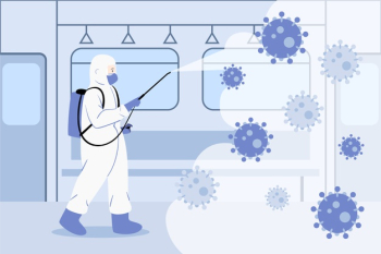 Virus disinfection concept Free Vector Virus disinfection concept Free Vector