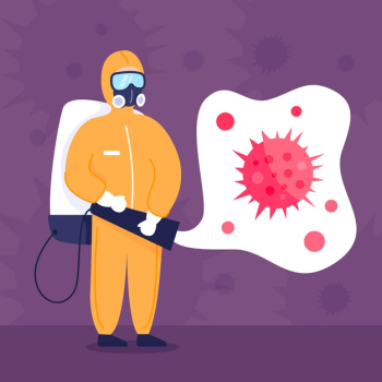 Virus disinfection concept Free Vector Virus disinfection concept Free Vector