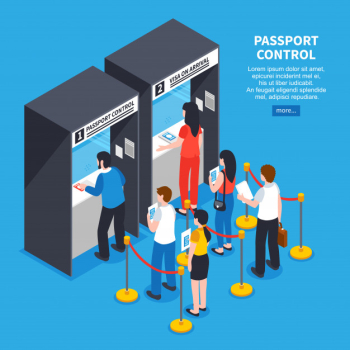 Visa center illustration Free Vector Visa center illustration Free Vector