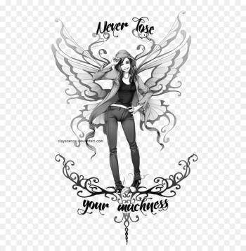 Visual arts Black and white - Fairy Tattoos Png png download - 900 ...