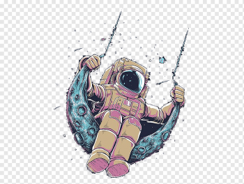 Visual arts T-shirt Drawing Astronaut, astronaut, astronaut illustration, painted, hand, fictional Character png