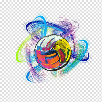 Volleyball illustration, Volleyball Color, Color volleyball transparent background PNG clipart