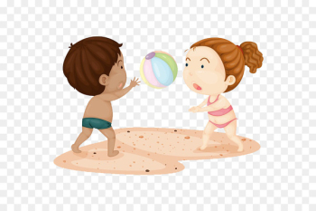 Volleyball Royalty-free Illustration - Children on the beach Volleyball Royalty-free Illustration - Children on the beach