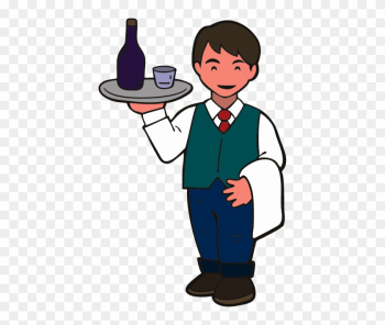 Waiter Foodservice Paper Clip Chef Clip Art - Serve Food And Beverage Waiter Foodservice Paper Clip Chef Clip Art - Serve Food And Beverage