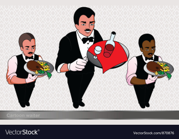 Waiter set vector image Waiter set vector image