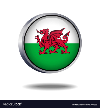 wales flag button wales flag button