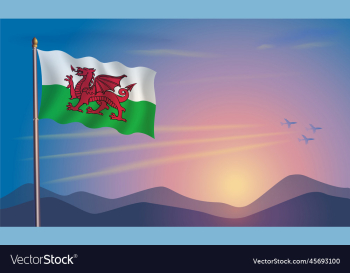 wales flag in the morning sun wales flag in the morning sun