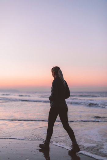 Walking Beside Cool Beach Waves Walking Beside Cool Beach Waves