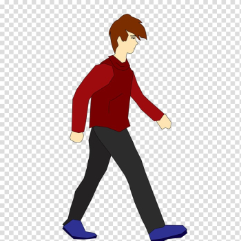Walking male illustration, Animation Walking Character Walk cycle, Animation transparent background PNG clipart