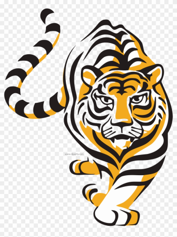 Walking Wild Tiger Clipart Png - Tiger Vector